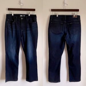 Lee 12p Dark Wash Straight Leg Relaxed Fit Mid Rise Jeans